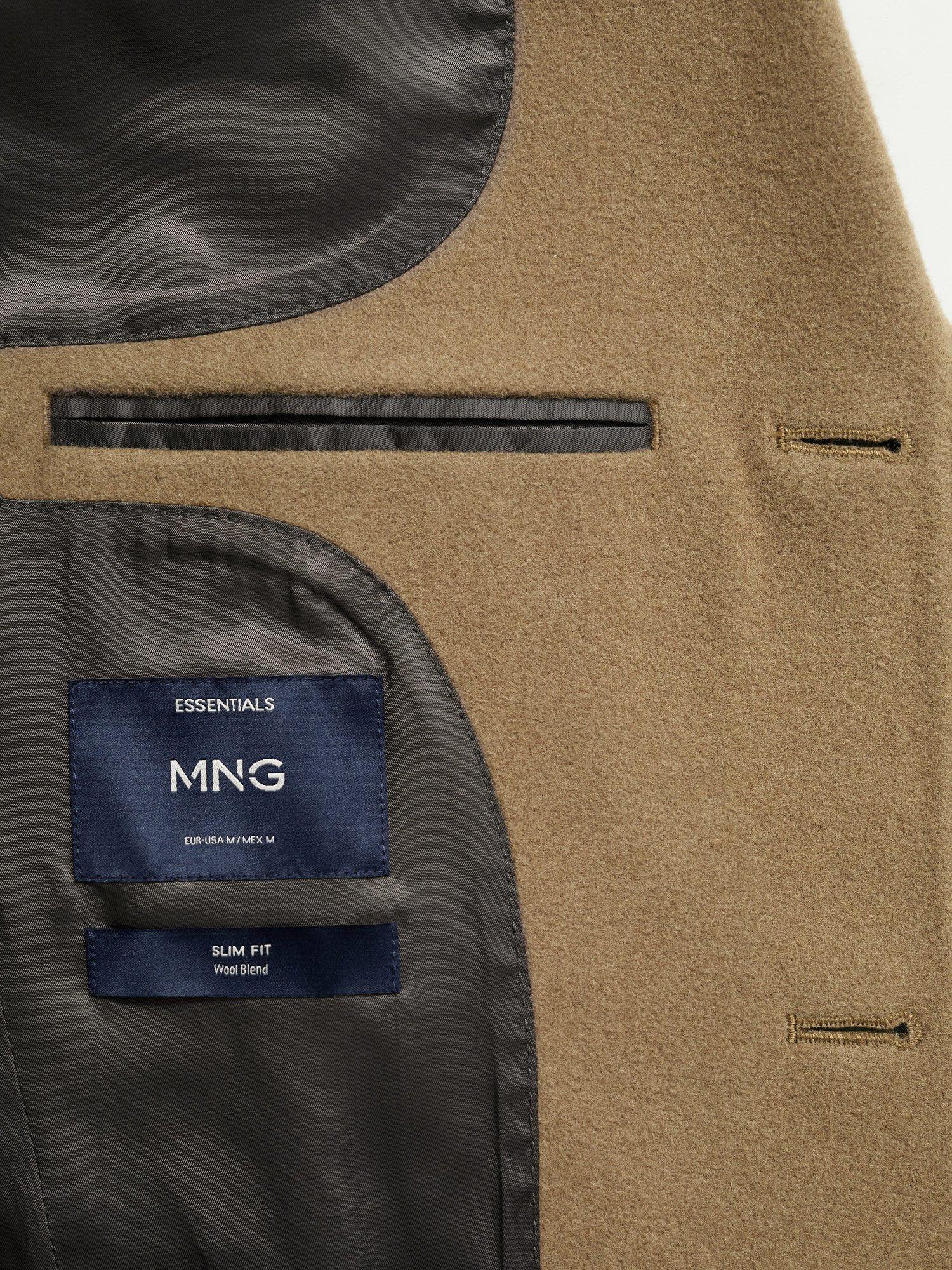 Product image 5 of 9, which shows Mango Arizona Wool Blend Overcoat, Camel, S