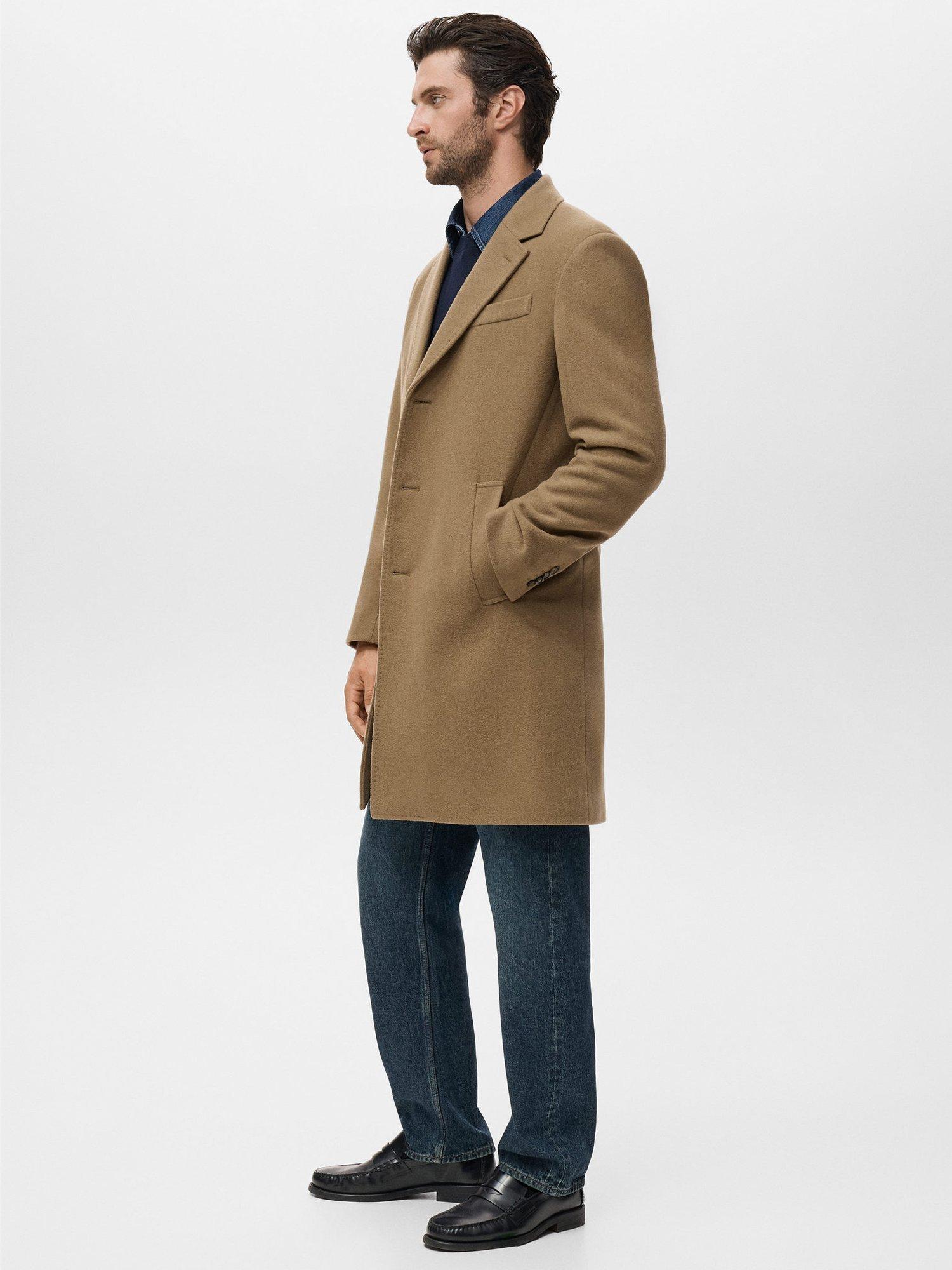 Product image 7 of 9, which shows Mango Arizona Wool Blend Overcoat, Camel, S