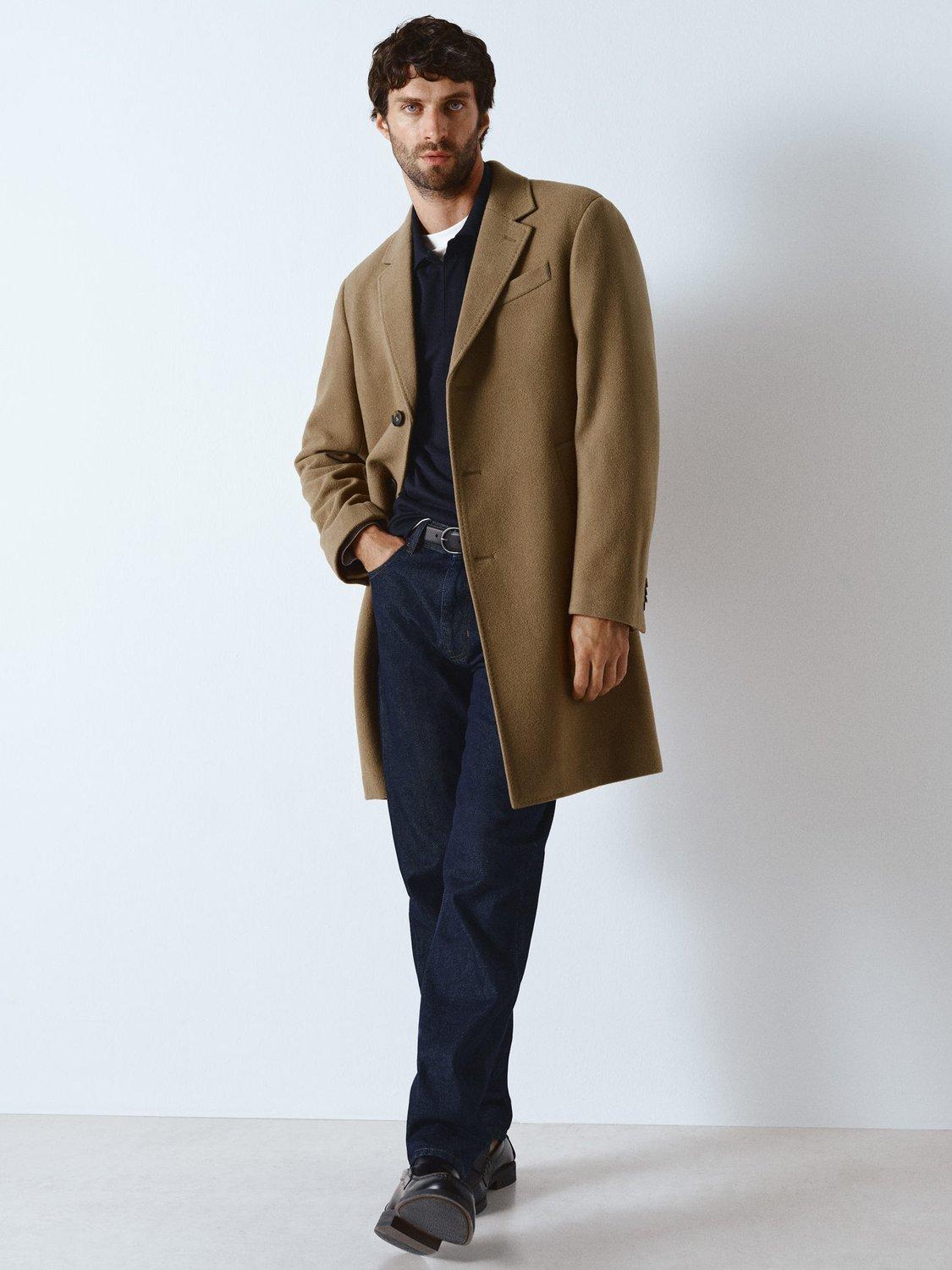 Product image 8 of 9, which shows Mango Arizona Wool Blend Overcoat, Camel, S