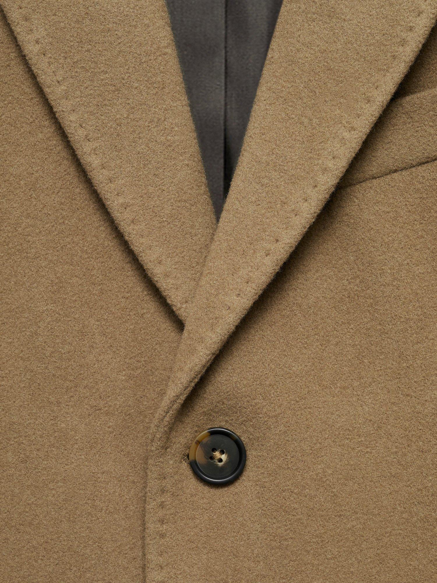 Product image 9 of 9, which shows Mango Arizona Wool Blend Overcoat, Camel, S