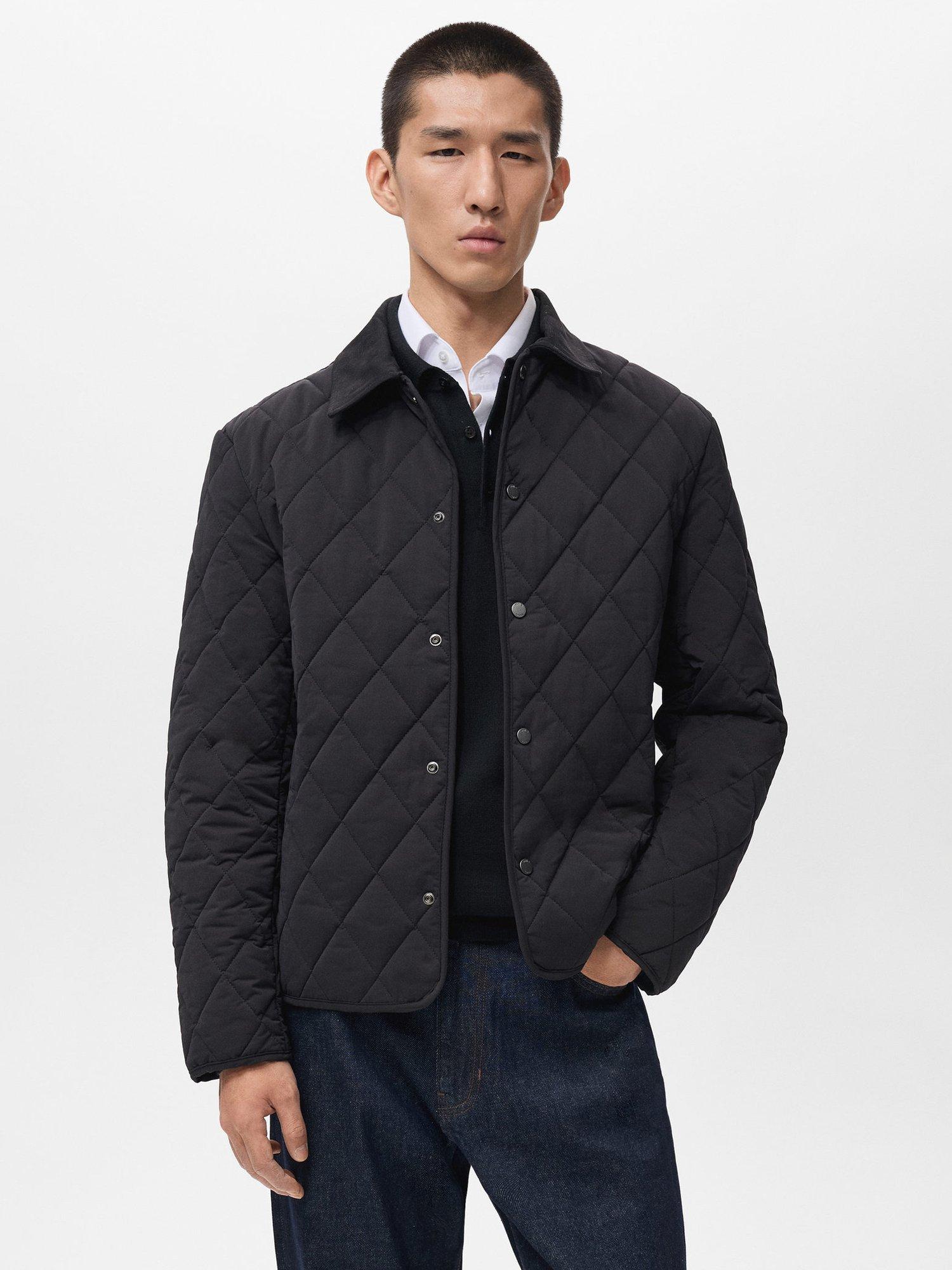 Product image 1 of 9, which shows Mango Gabriel Water Repellent Quilted Jacket, Black, S