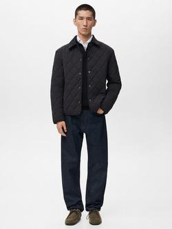 Mango Gabriel Water Repellent Quilted Jacket, Black - view 2, Black