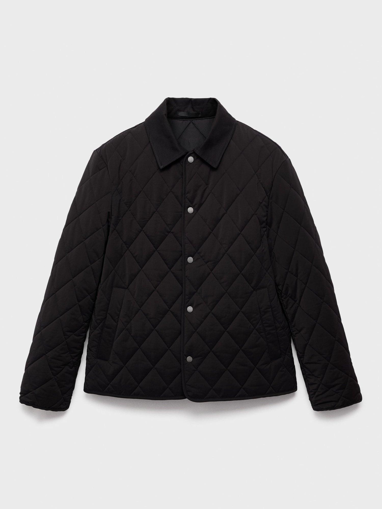 Product image 3 of 9, which shows Mango Gabriel Water Repellent Quilted Jacket, Black, S