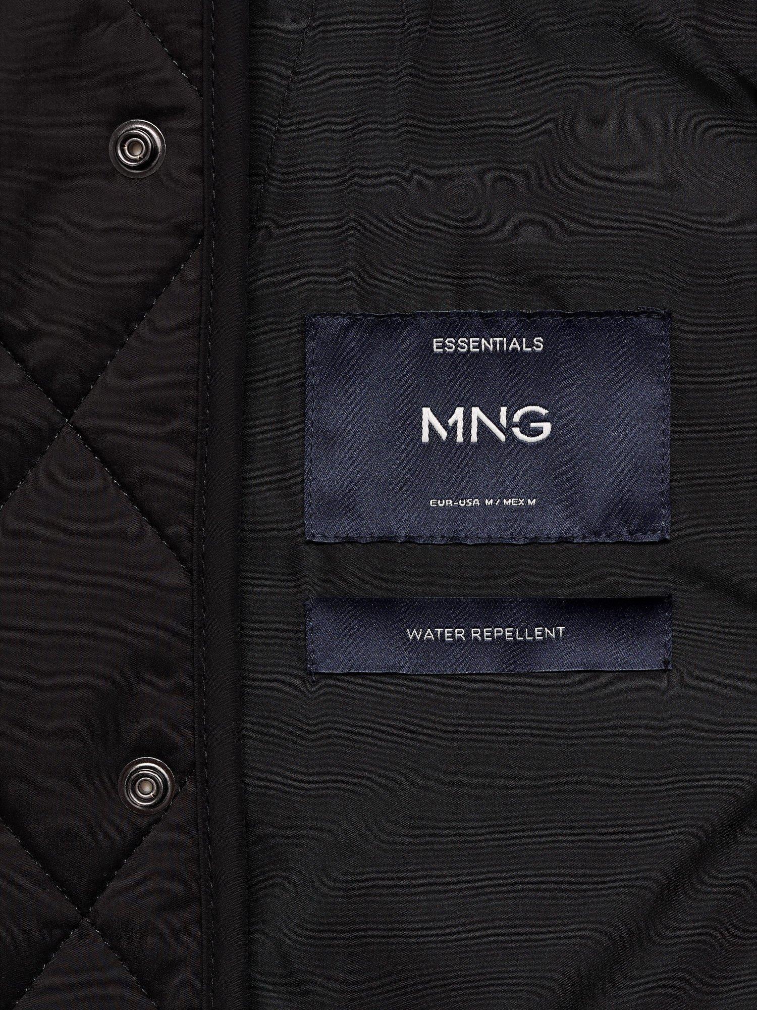Product image 5 of 9, which shows Mango Gabriel Water Repellent Quilted Jacket, Black, S