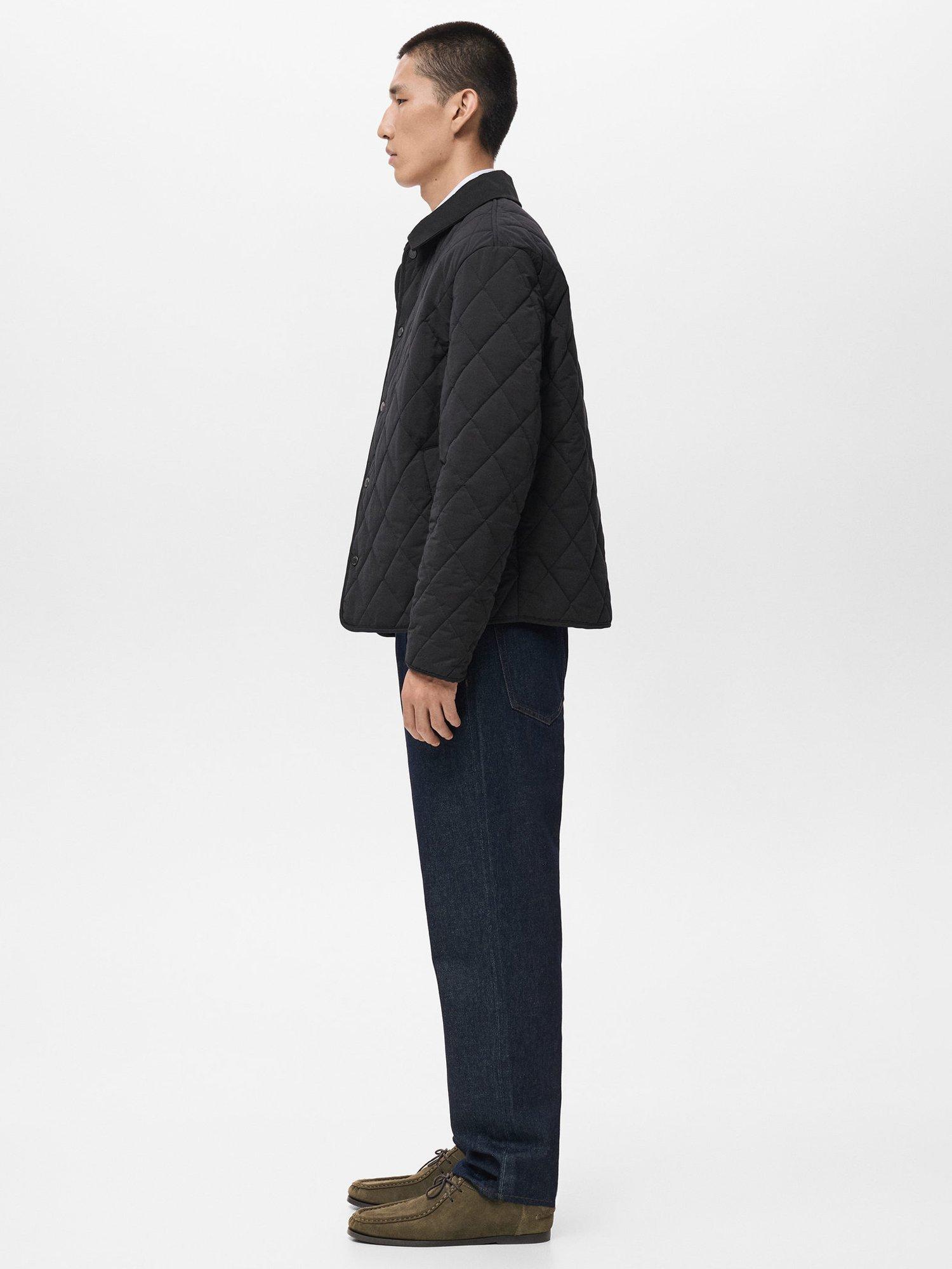 Product image 7 of 9, which shows Mango Gabriel Water Repellent Quilted Jacket, Black, S