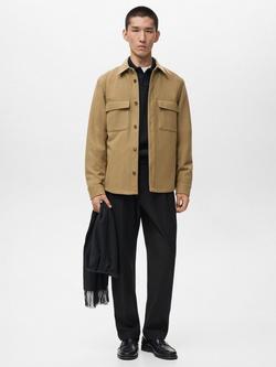 Mango Margon Wool Blend Shacket - view 2, Medium Brown