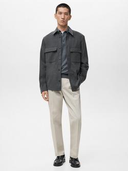 Mango Margon Wool Blend Shacket - view 2, Grey