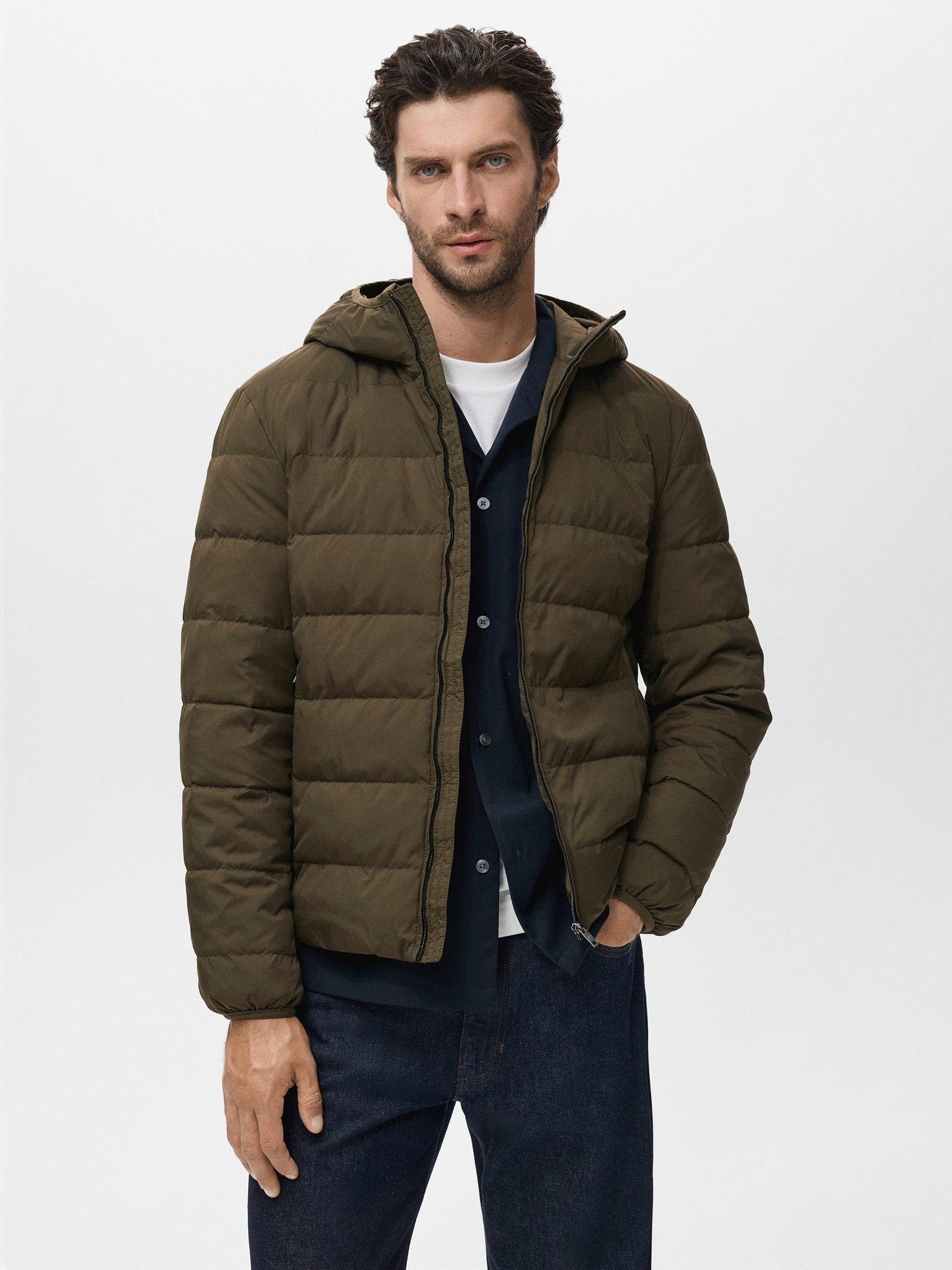 Product image 1 of 8, which shows Mango Mirlo Quilted Jacket, Dark Green, L
