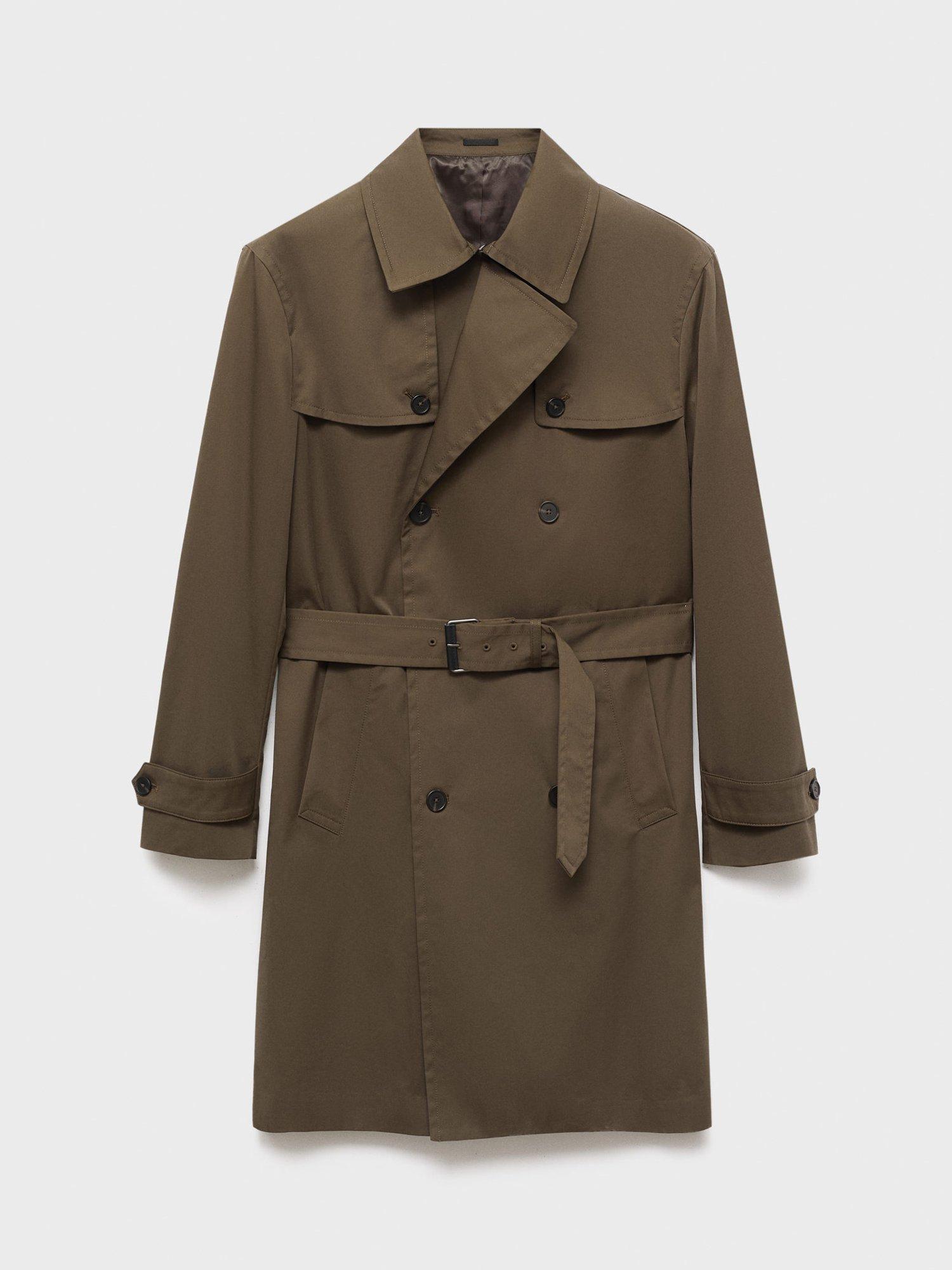 Product image 3 of 8, which shows Mango Tango Cotton Blend Trench Coat, Dark Green, M