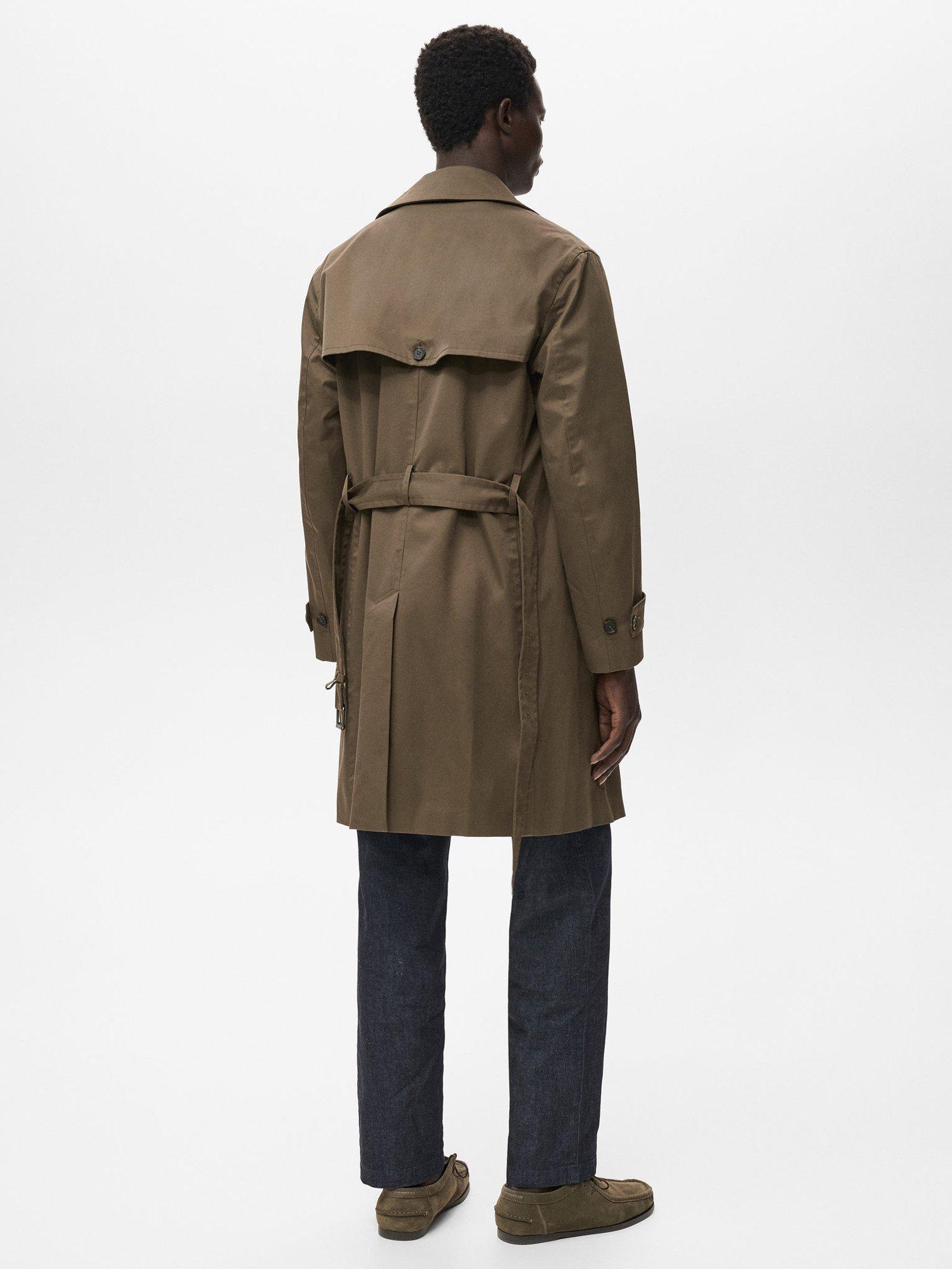 Product image 4 of 8, which shows Mango Tango Cotton Blend Trench Coat, Dark Green, M