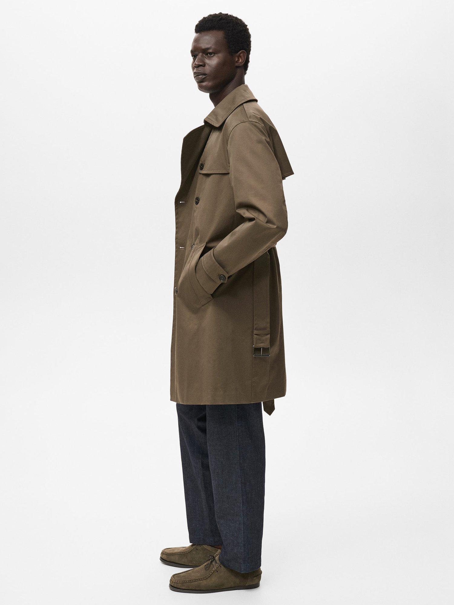 Product image 7 of 8, which shows Mango Tango Cotton Blend Trench Coat, Dark Green, M