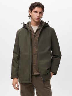 Mango Tervalo Parka Jacket, Dark Green, Dark Green