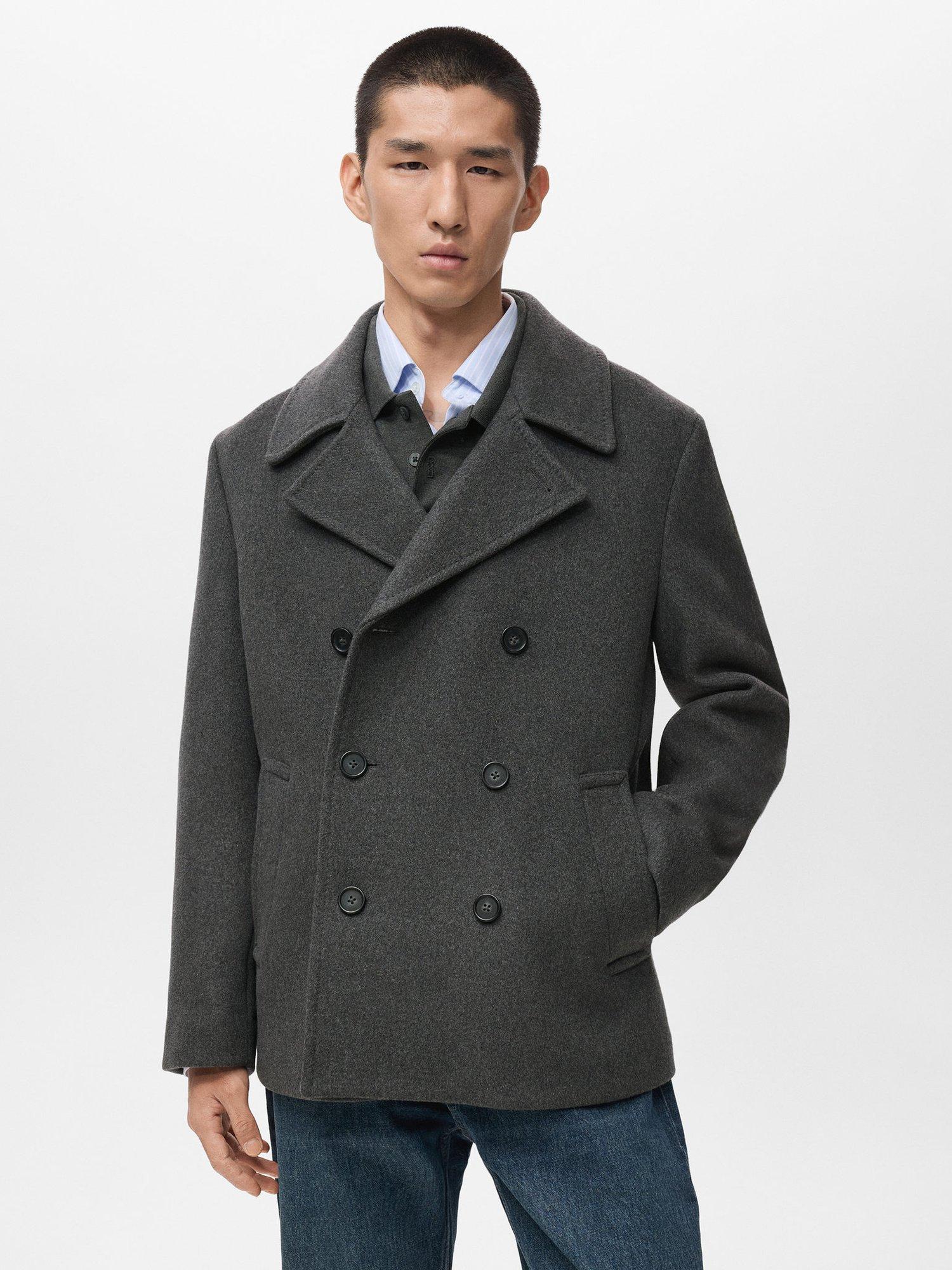 Mango Tinof Wool Blend Coat, Grey
