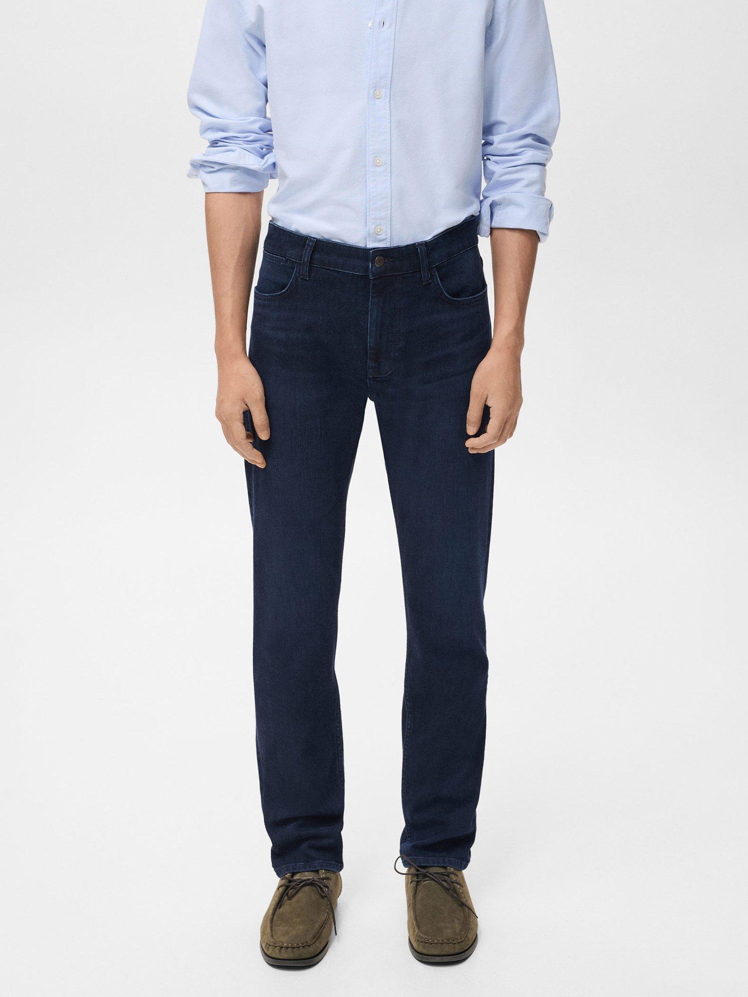 Mango Patrick Cotton Blend Slim Fit Jeans, Open Navy