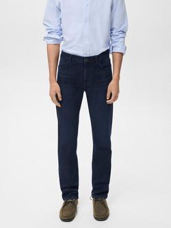 Mango Patrick Cotton Blend Slim Fit Jeans, Open Navy