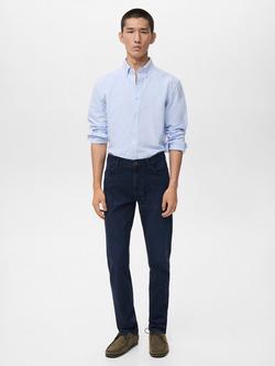 Mango Patrick Cotton Blend Slim Fit Jeans - view 2, Open Navy