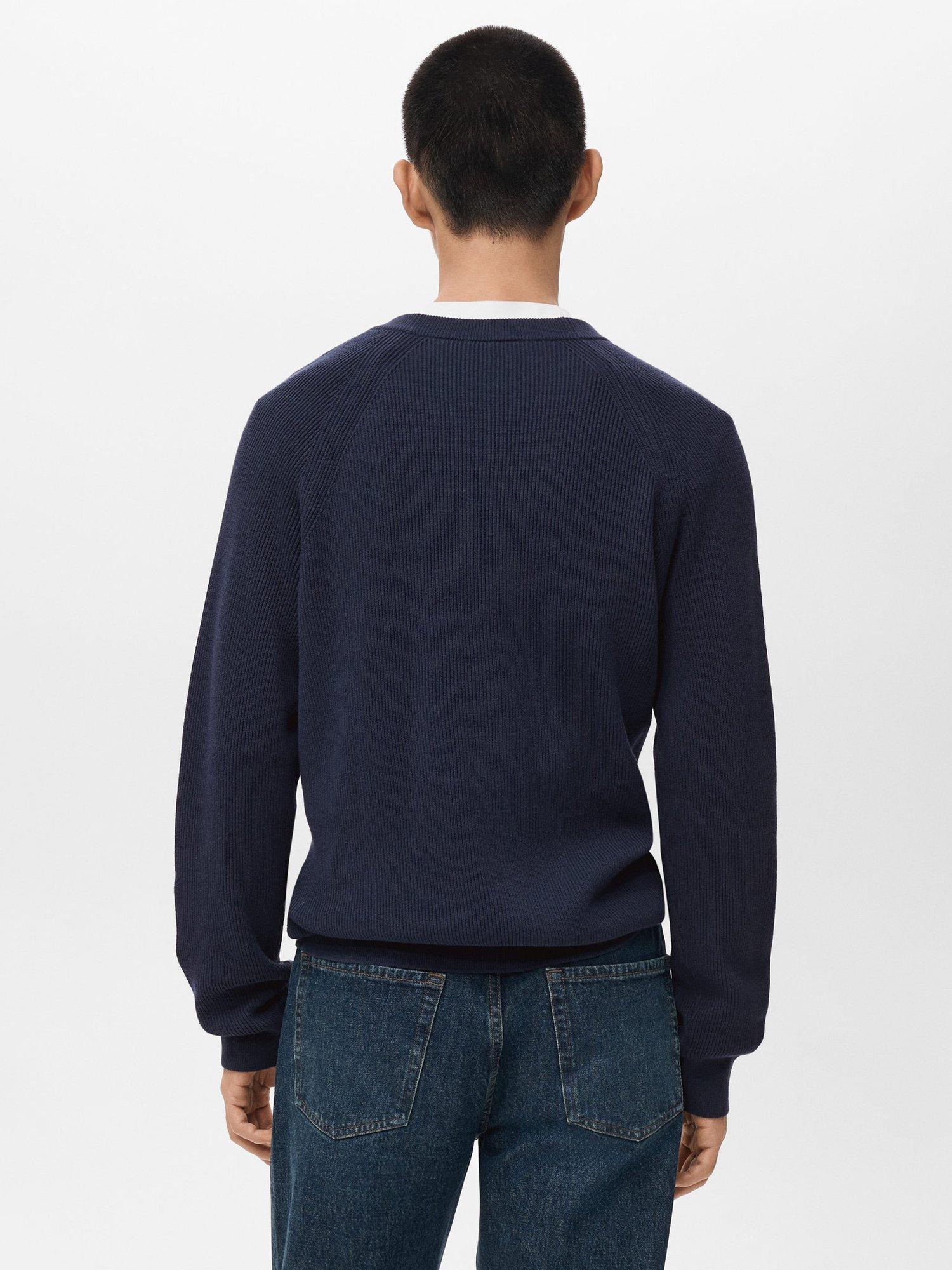 Product image 4 of 8, which shows Mango Hodei Cotton Blend Cardigan, Navy, S