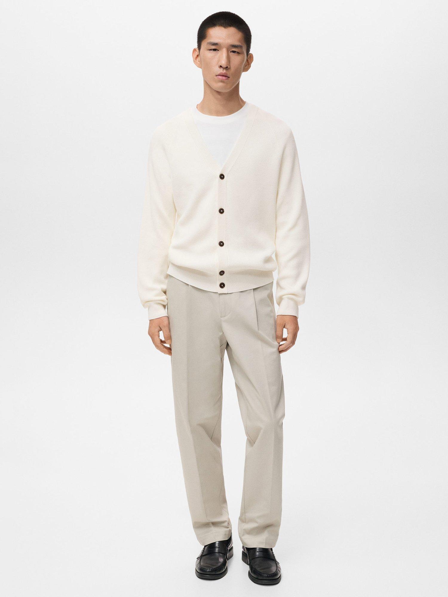 Product image 2 of 9, which shows Mango Hodei Cotton Blend Cardigan, Natural White, XL