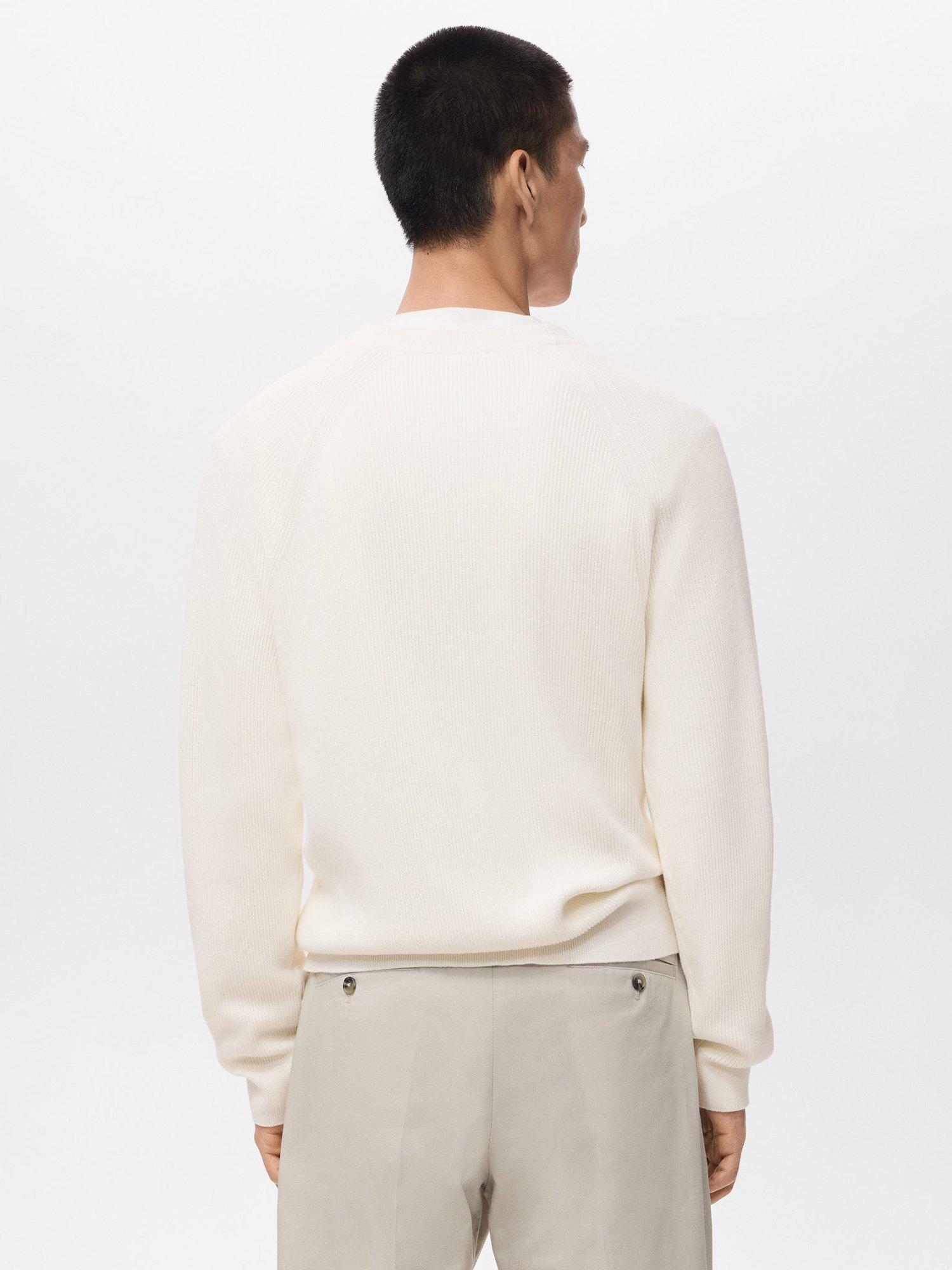Product image 4 of 9, which shows Mango Hodei Cotton Blend Cardigan, Natural White, XL