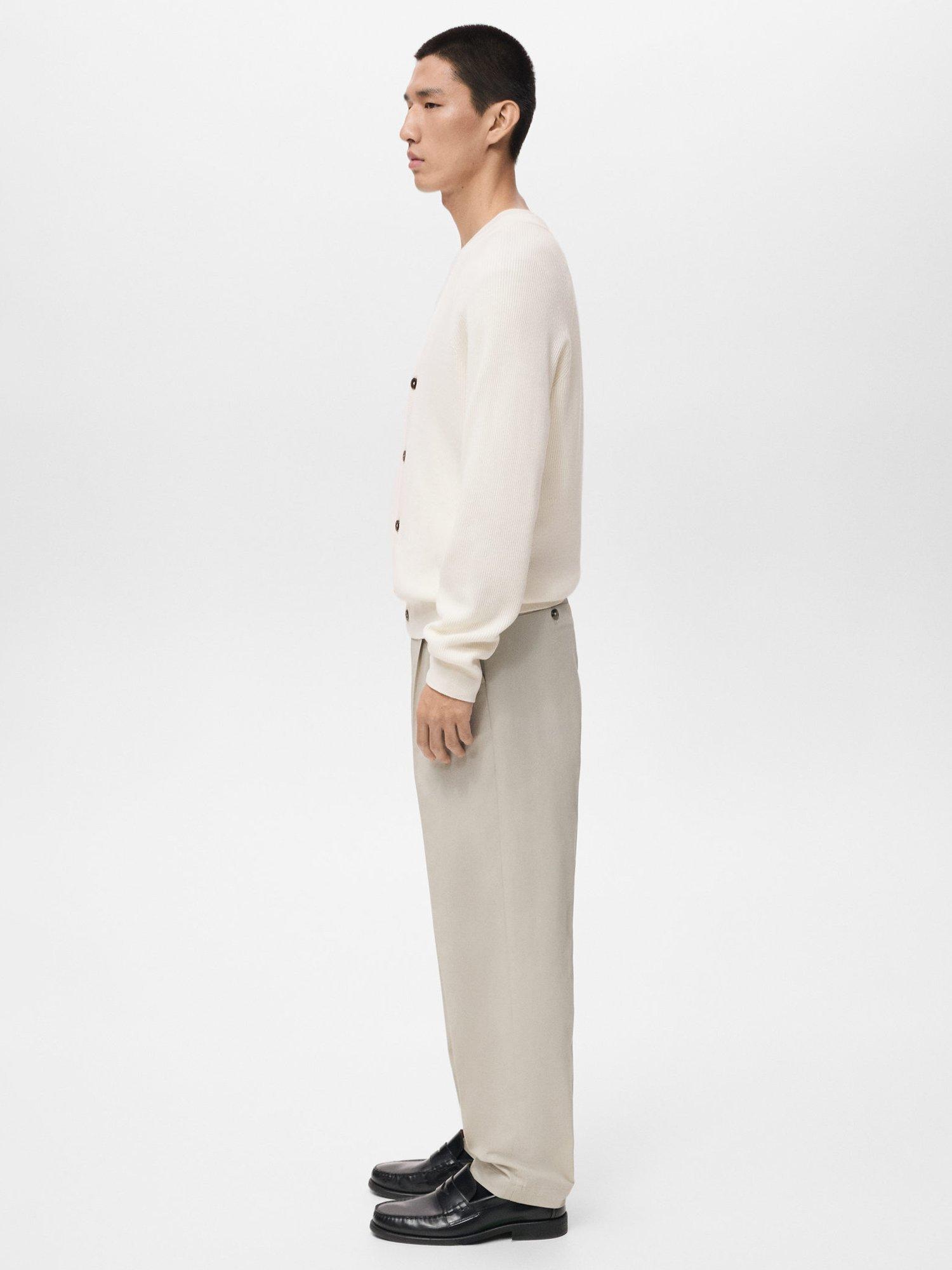 Product image 7 of 9, which shows Mango Hodei Cotton Blend Cardigan, Natural White, XL