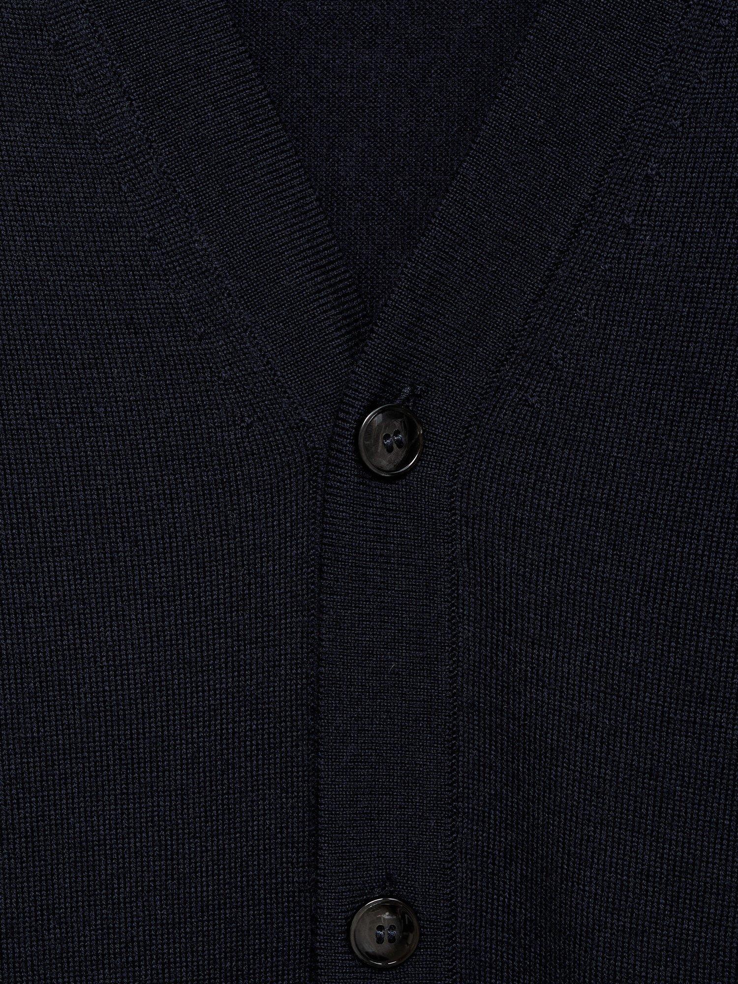 Product image 8 of 8, which shows Mango Willyc Merino Wool V-Neck Cardigan, Navy, S