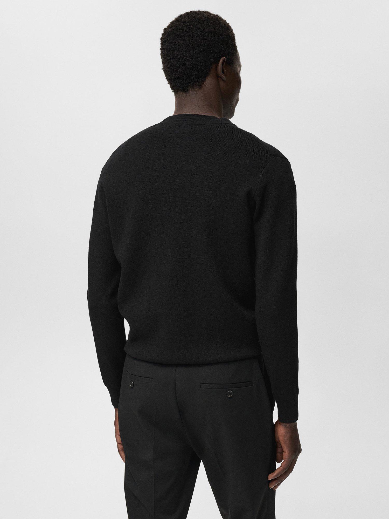 Product image 4 of 8, which shows Mango Luxusc Knitted Zip Cardigan, Black, M