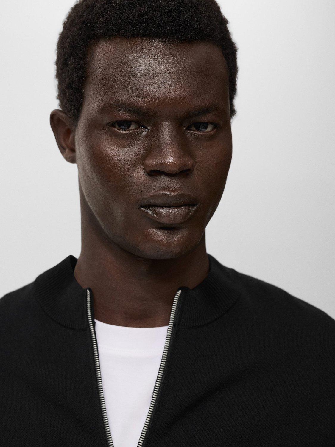 Product image 6 of 8, which shows Mango Luxusc Knitted Zip Cardigan, Black, M