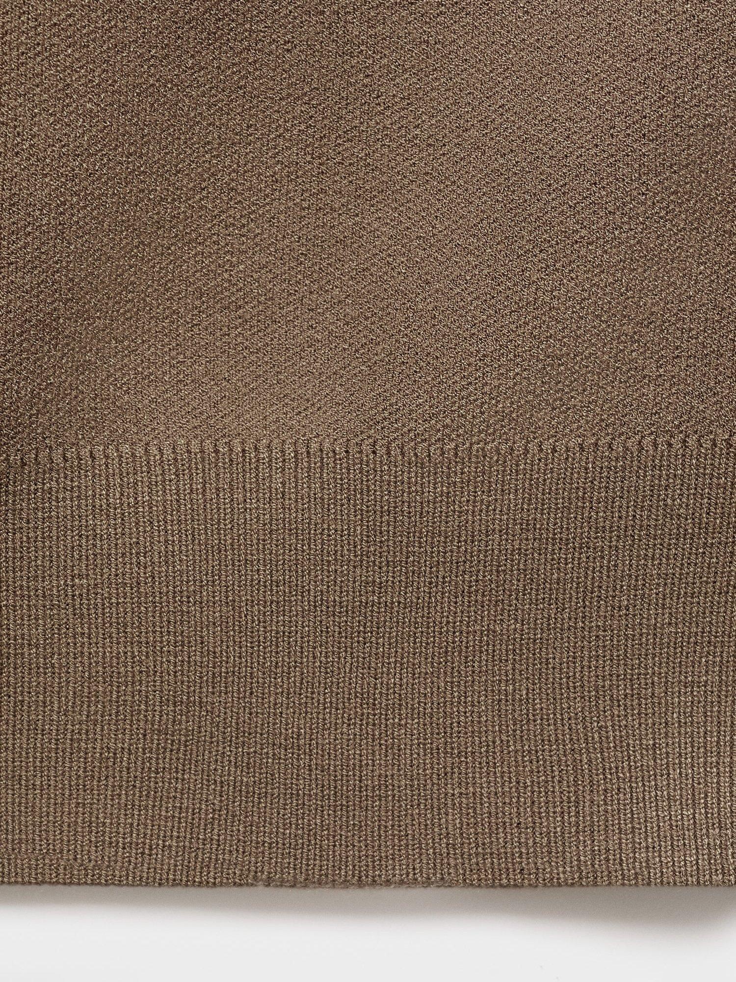Product image 5 of 8, which shows Mango Luxusc Knitted Zip Cardigan, Medium Brown, M