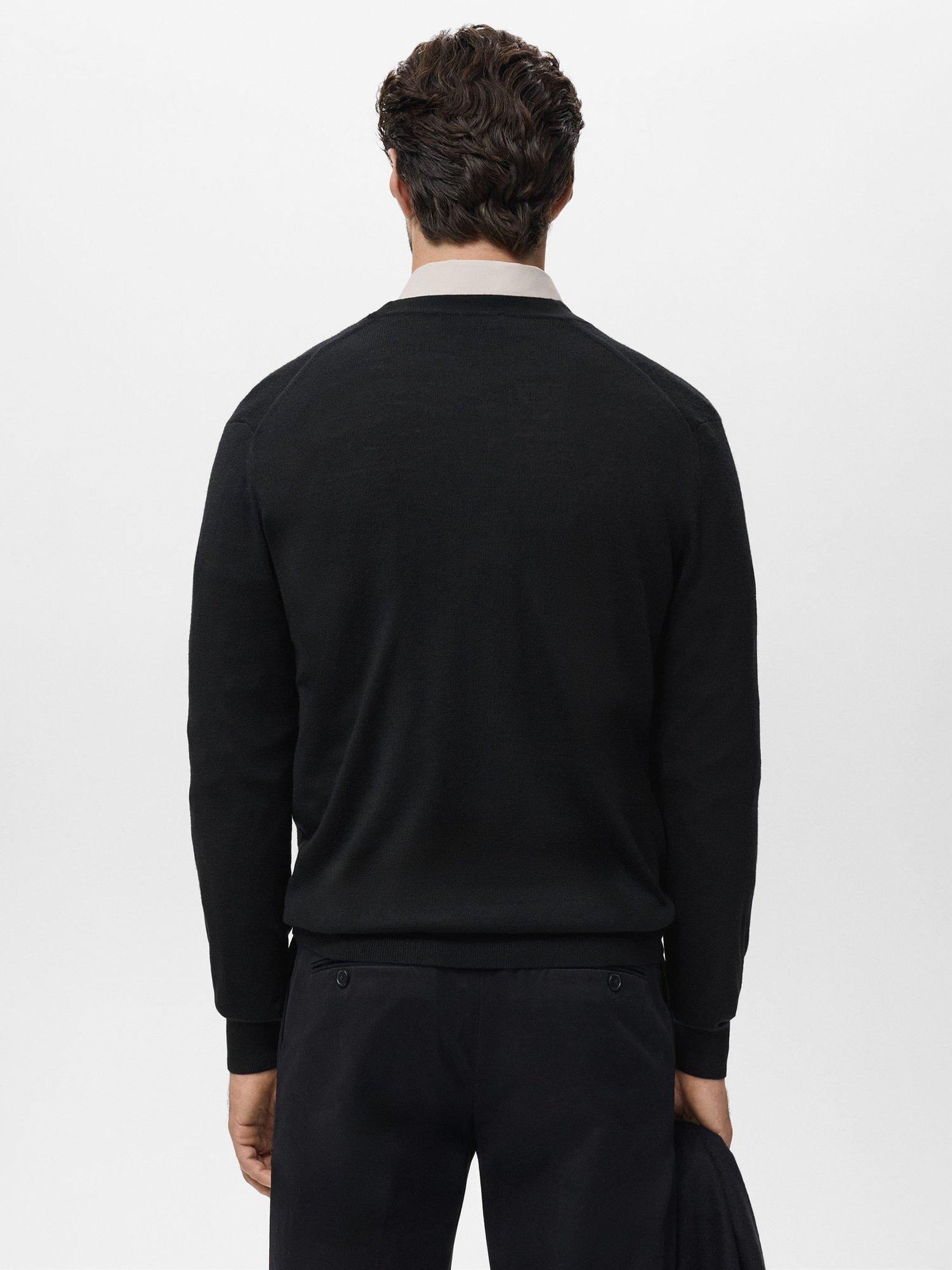 Product image 4 of 8, which shows Mango Willyc Merino Wool V-Neck Cardigan, Black, L
