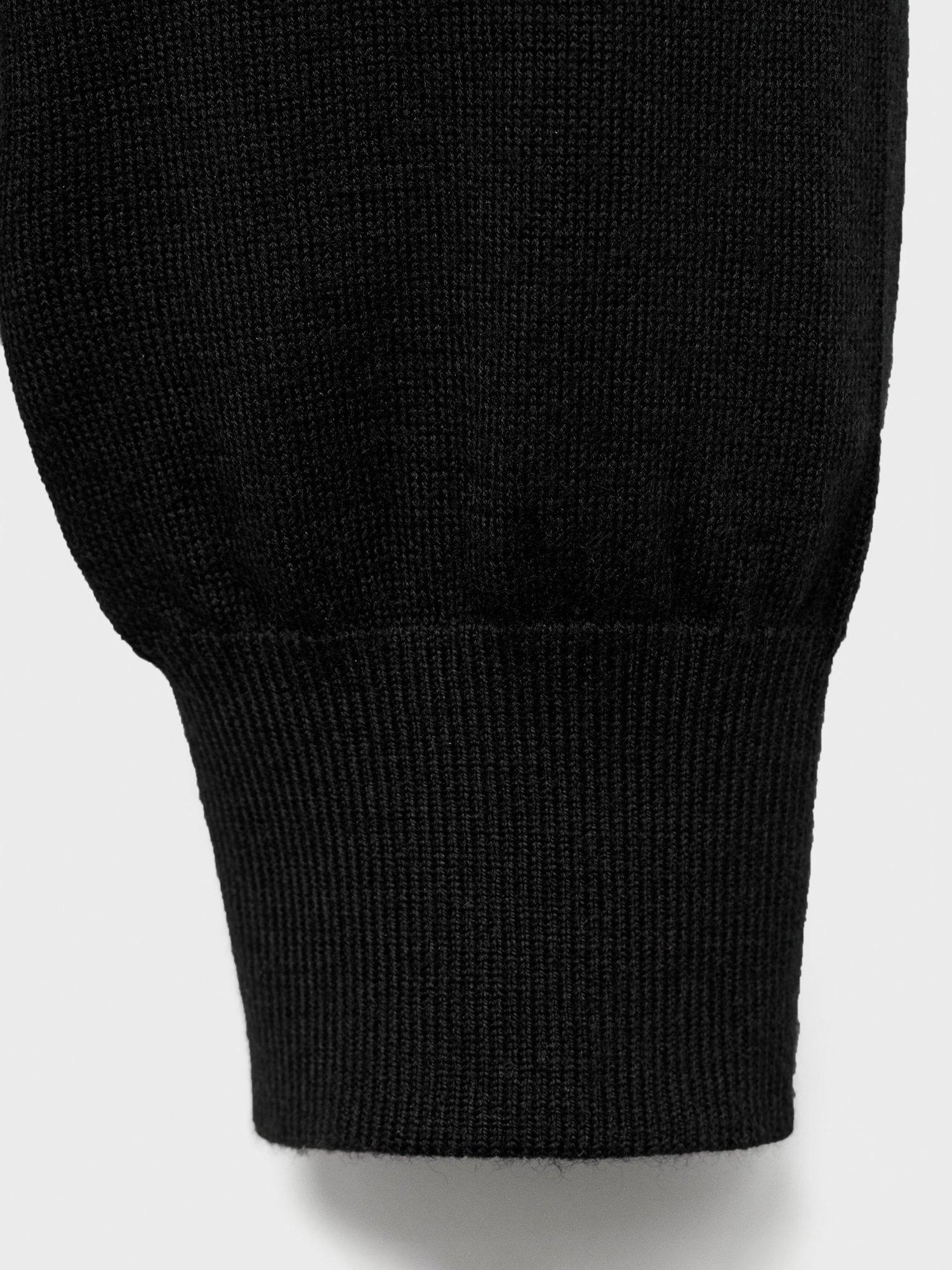 Product image 5 of 8, which shows Mango Willyc Merino Wool V-Neck Cardigan, Black, L