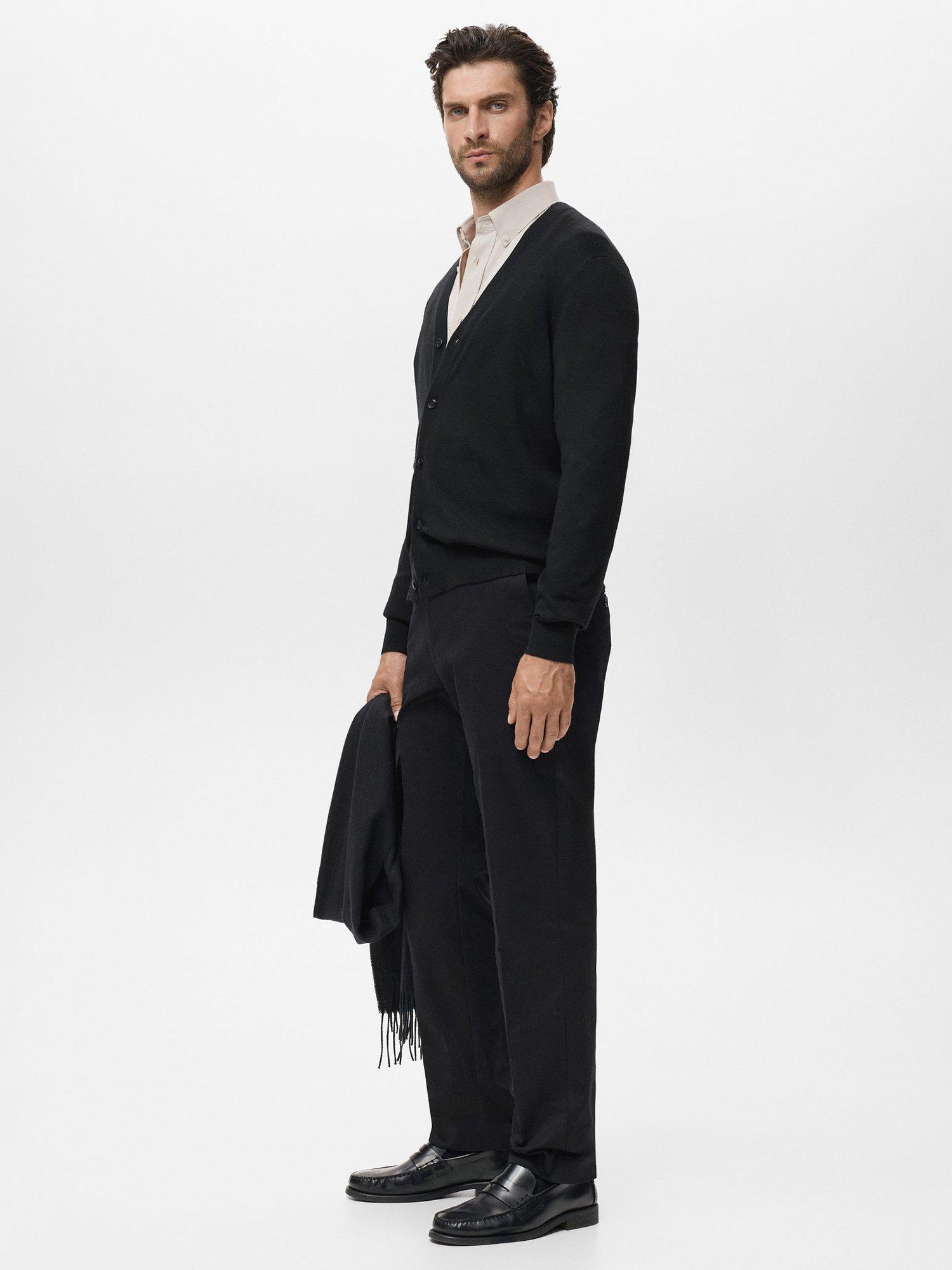 Product image 7 of 8, which shows Mango Willyc Merino Wool V-Neck Cardigan, Black, L