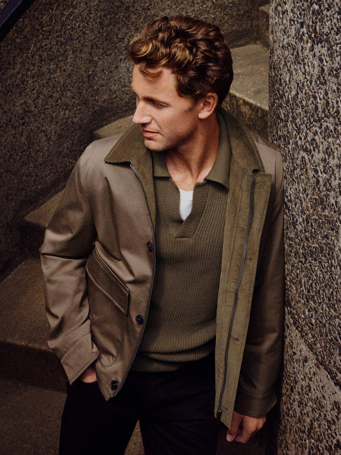 Product image 8 of 9, which shows Mango Madeiras Cotton Long Sleeve Polo Shirt, Dark Green, XXL