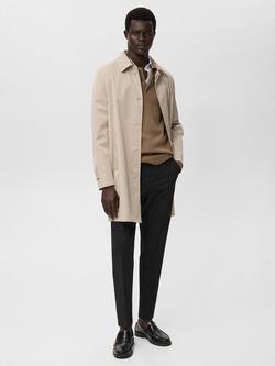 Mango Luxus Long Sleeve Polo Shirt - view 2, Medium Brown