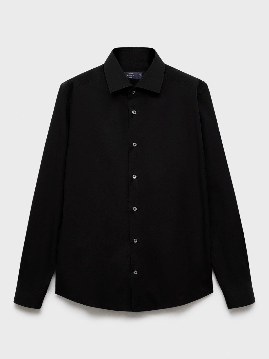 Product image 3 of 8, which shows Mango Bilbao Cotton Shirt, Black, L