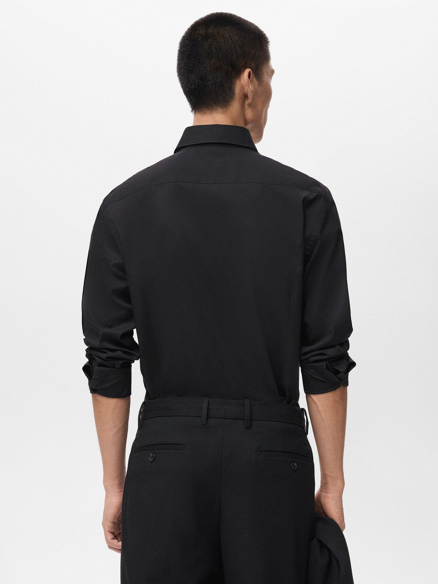 Product image 4 of 8, which shows Mango Bilbao Cotton Shirt, Black, L