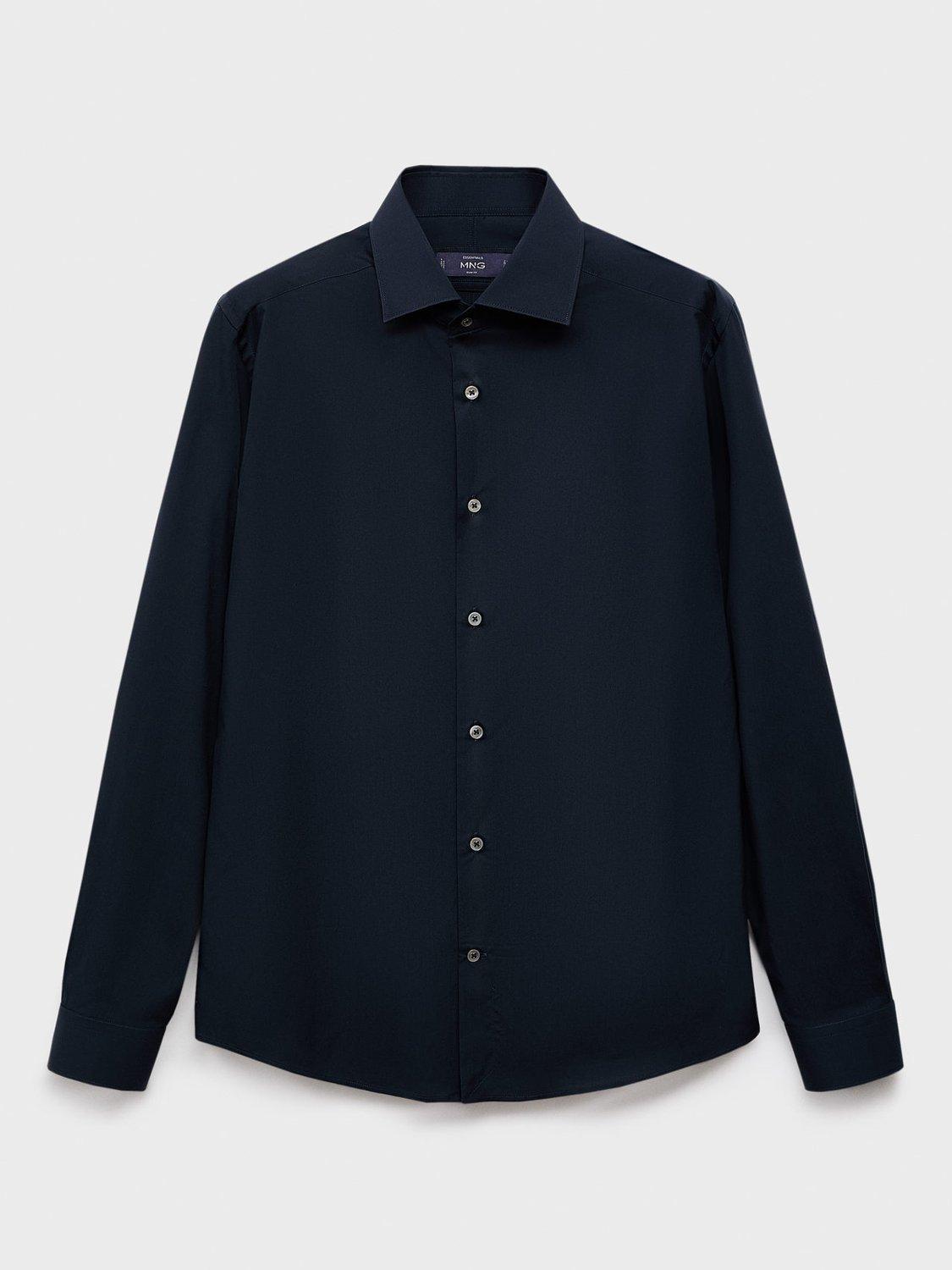 Product image 3 of 8, which shows Mango Bilbao Cotton Shirt, Navy, S