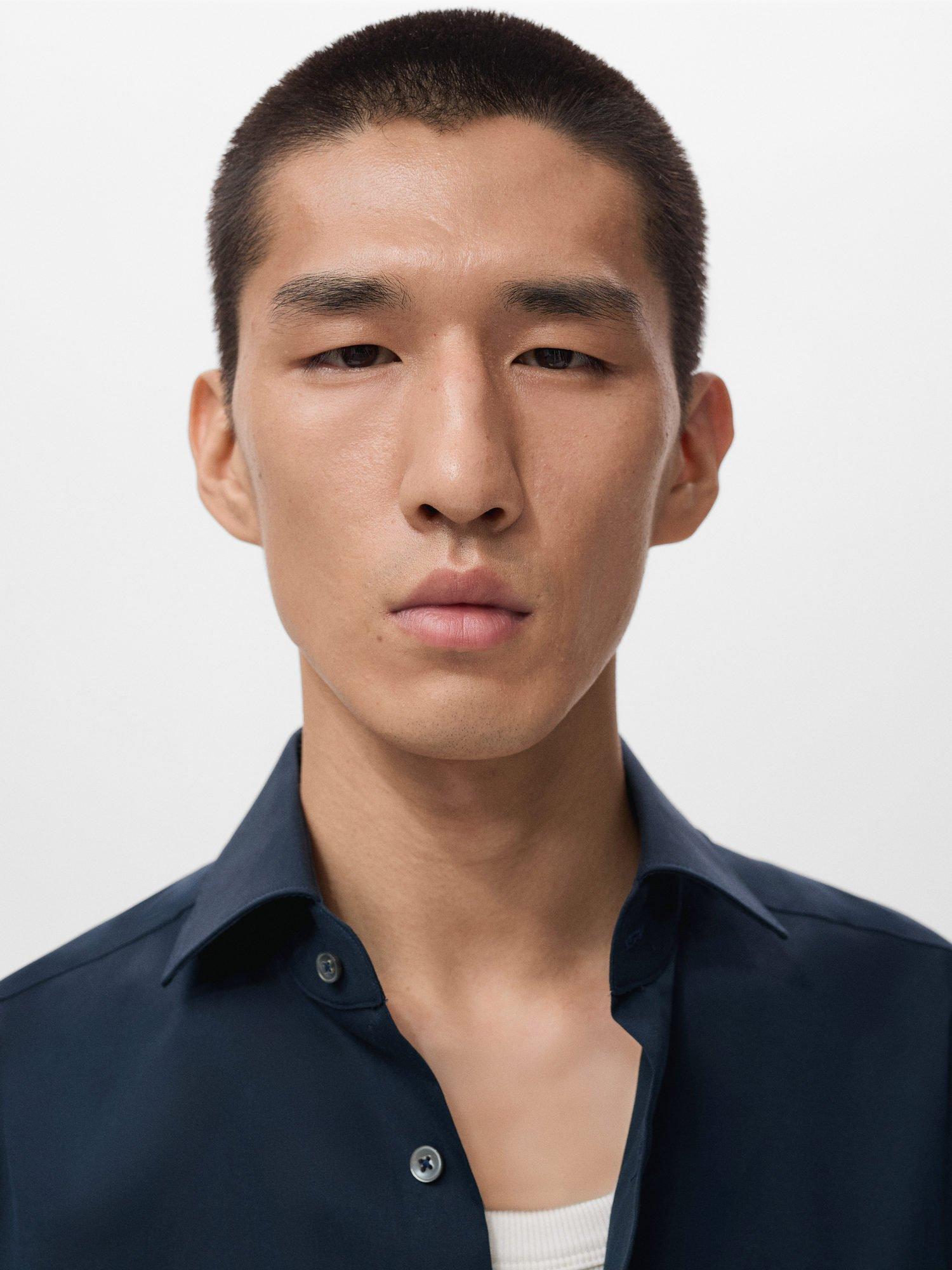 Product image 6 of 8, which shows Mango Bilbao Cotton Shirt, Navy, S