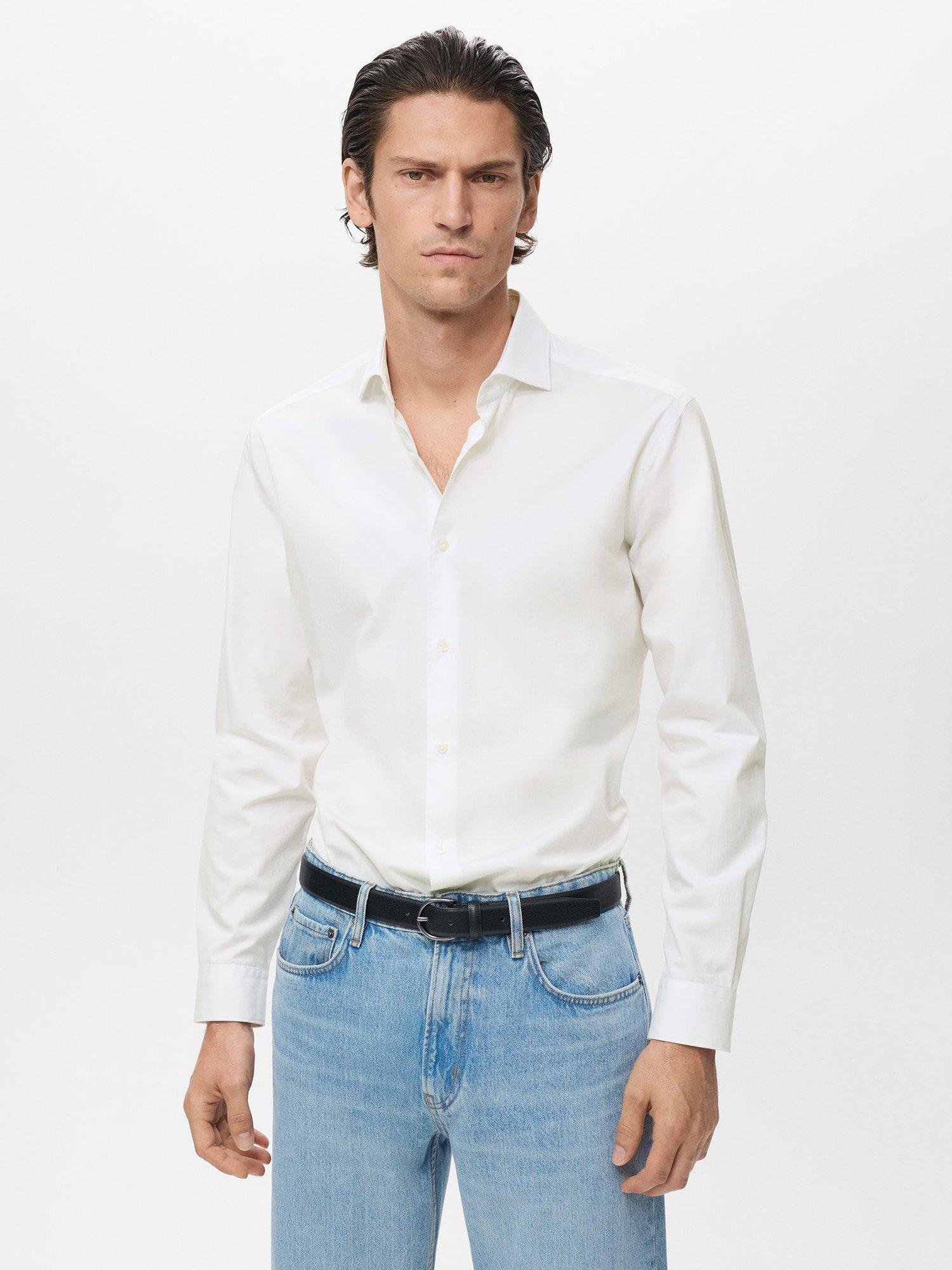 Product image 1 of 8, which shows Mango Bilbao Cotton Shirt, White, M