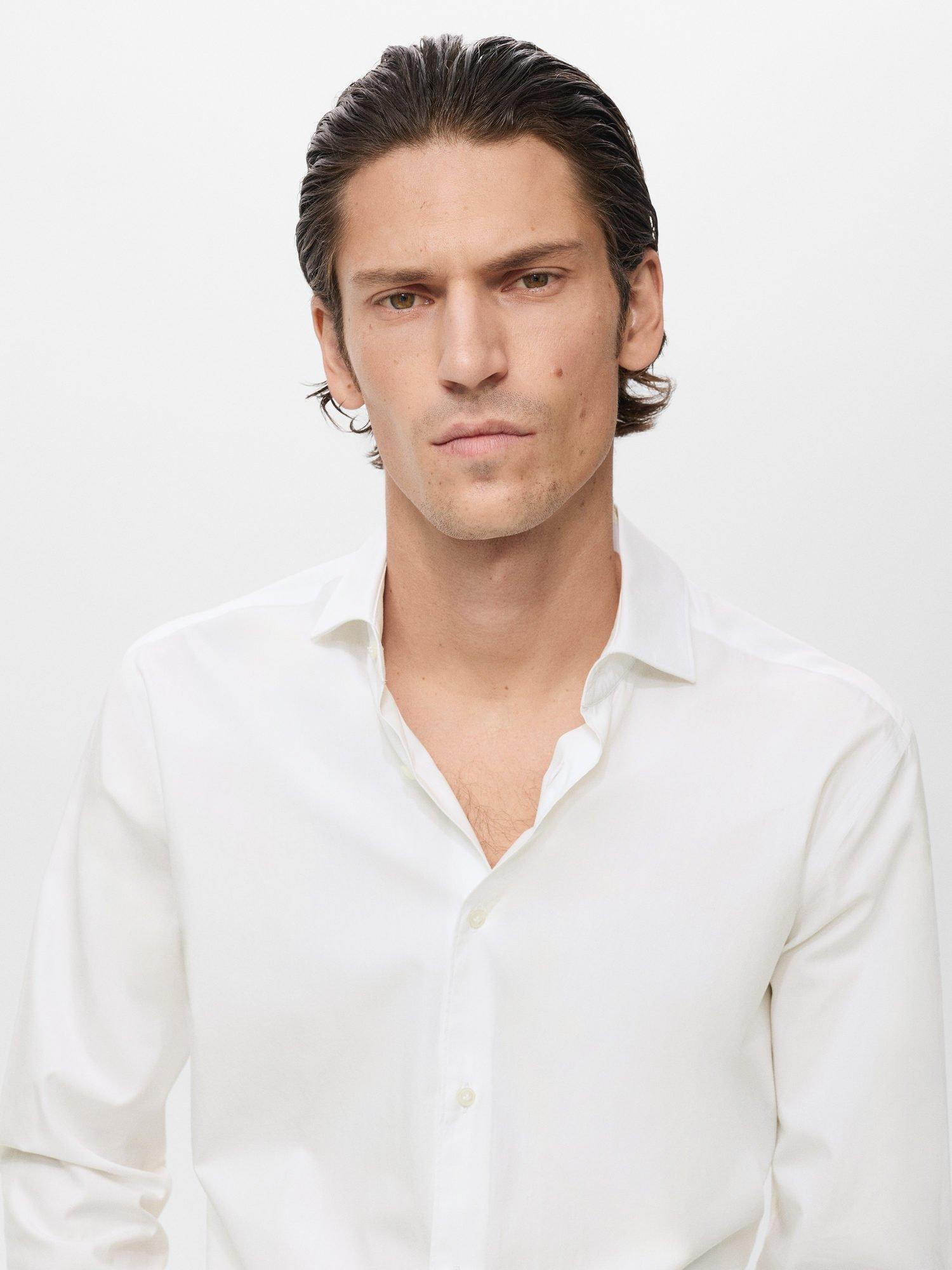 Product image 6 of 8, which shows Mango Bilbao Cotton Shirt, White, M