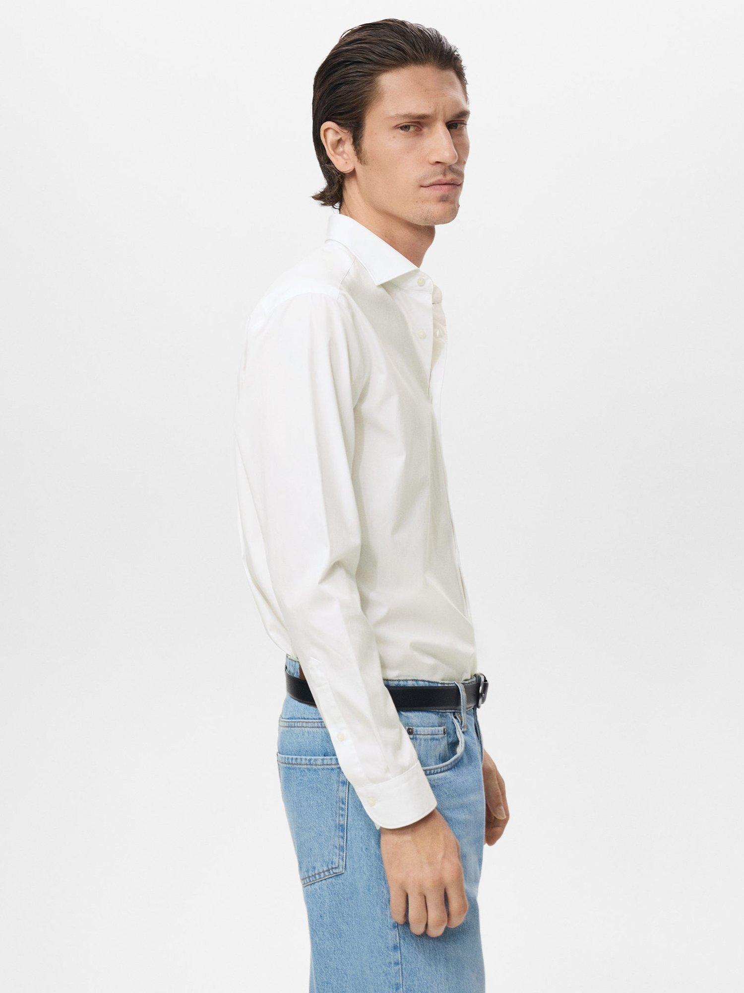 Product image 7 of 8, which shows Mango Bilbao Cotton Shirt, White, M