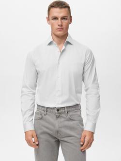 Mango Vecchia Striped Long Sleeve Shirt, Grey