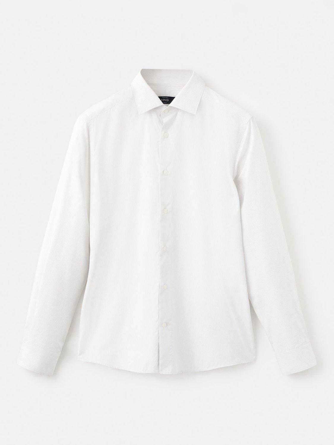 Product image 3 of 8, which shows Mango Vecchia Striped Long Sleeve Shirt, Grey, M