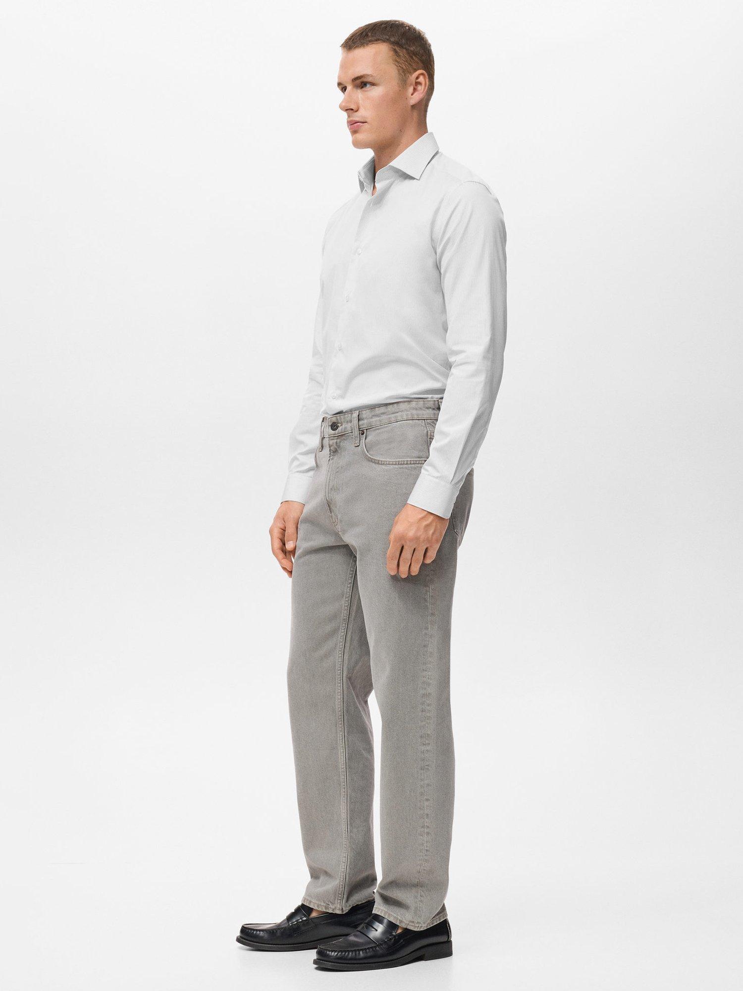 Product image 7 of 8, which shows Mango Vecchia Striped Long Sleeve Shirt, Grey, M