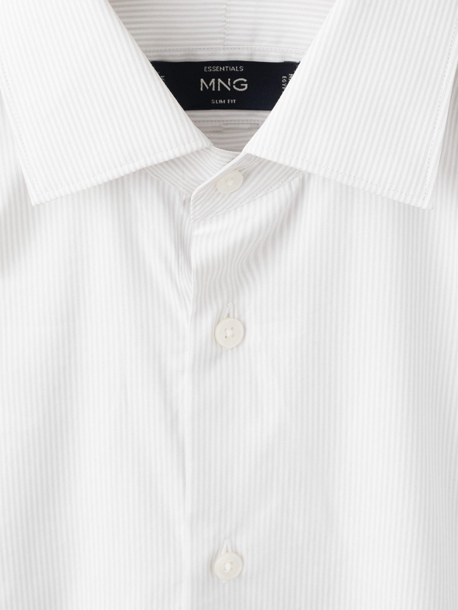 Product image 8 of 8, which shows Mango Vecchia Striped Long Sleeve Shirt, Grey, M