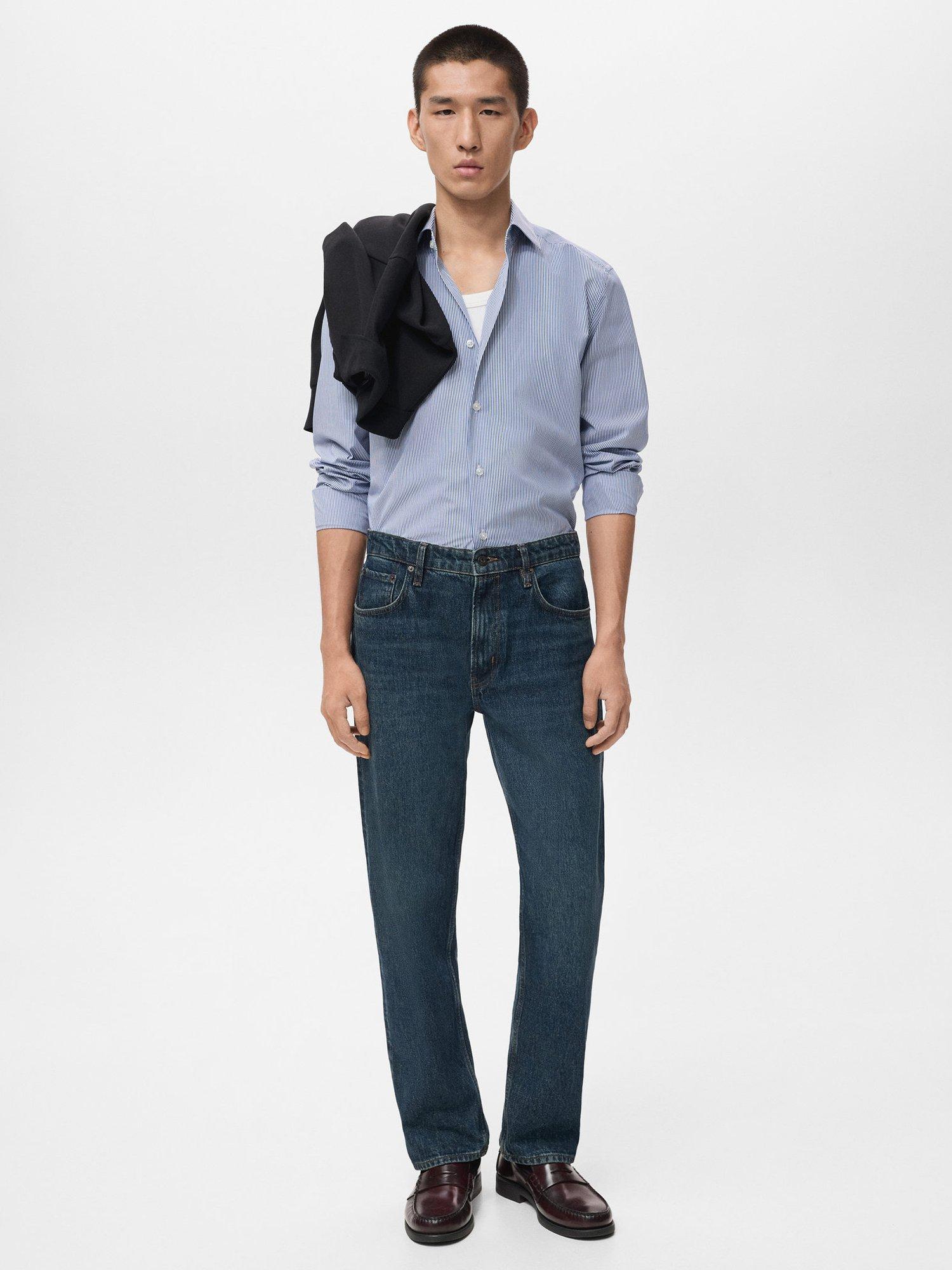 Product image 2 of 8, which shows Mango Vecchia Striped Long Sleeve Shirt, Medium Blue, M