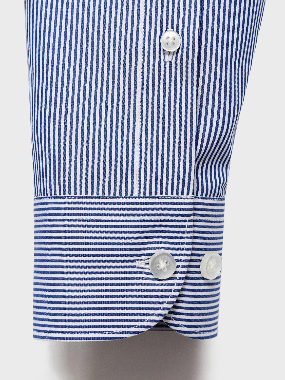 Product image 5 of 8, which shows Mango Vecchia Striped Long Sleeve Shirt, Medium Blue, M