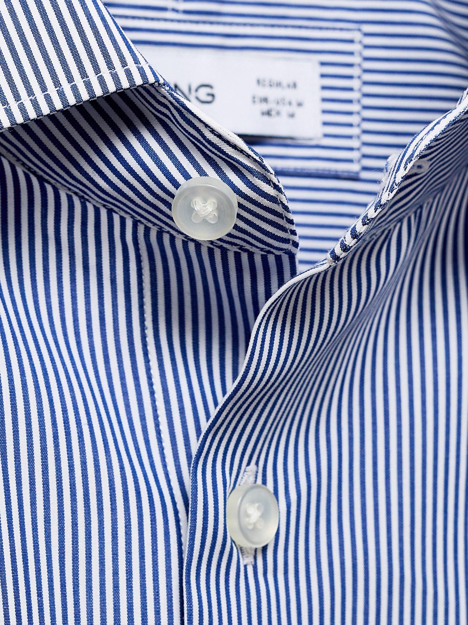 Product image 8 of 8, which shows Mango Vecchia Striped Long Sleeve Shirt, Medium Blue, M