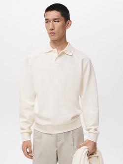 Mango Bola Collar Neck Sweatshirt, White