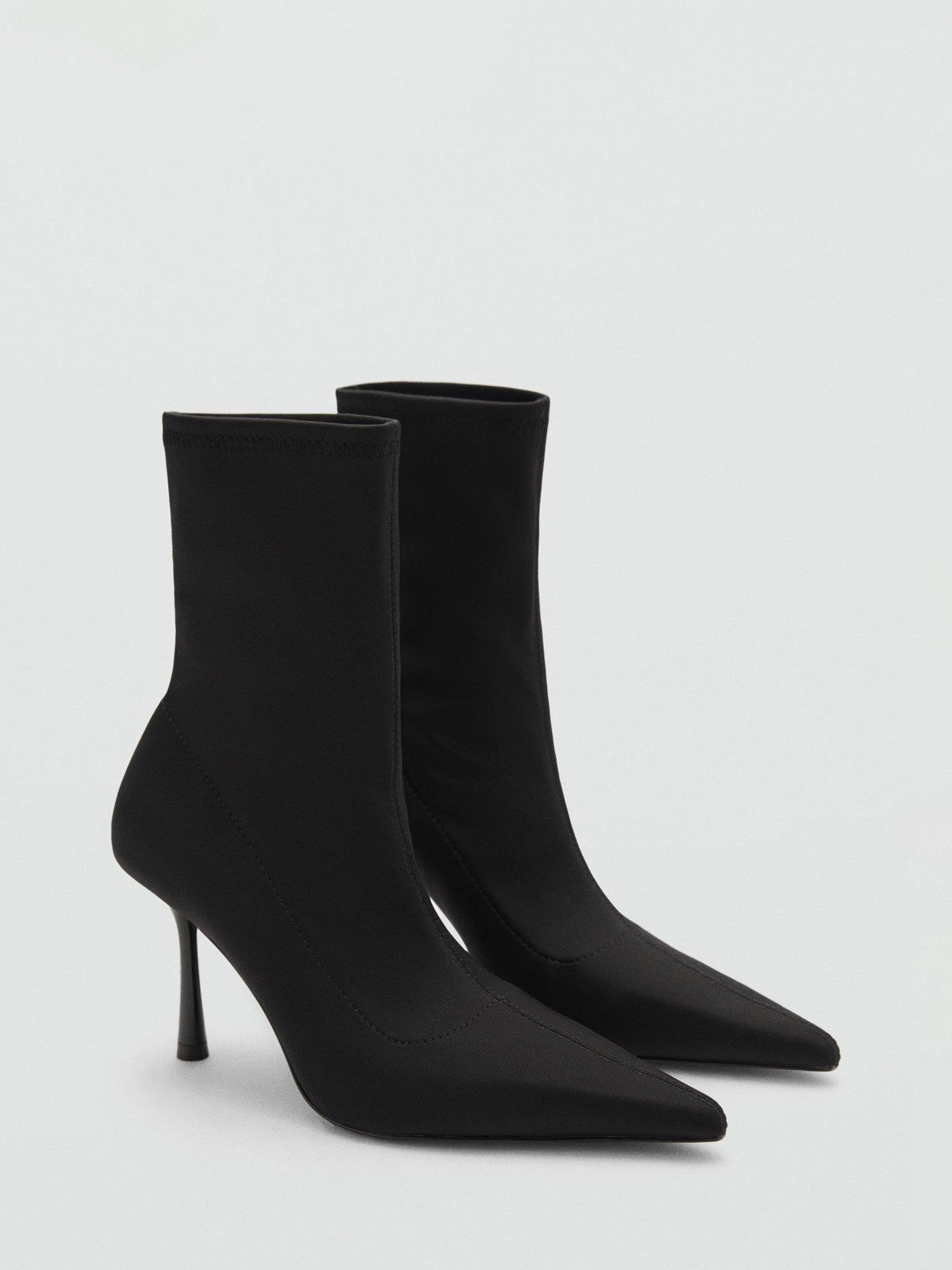 Product image 2 of 4, which shows Mango Close Ankle Boots, Black, 2