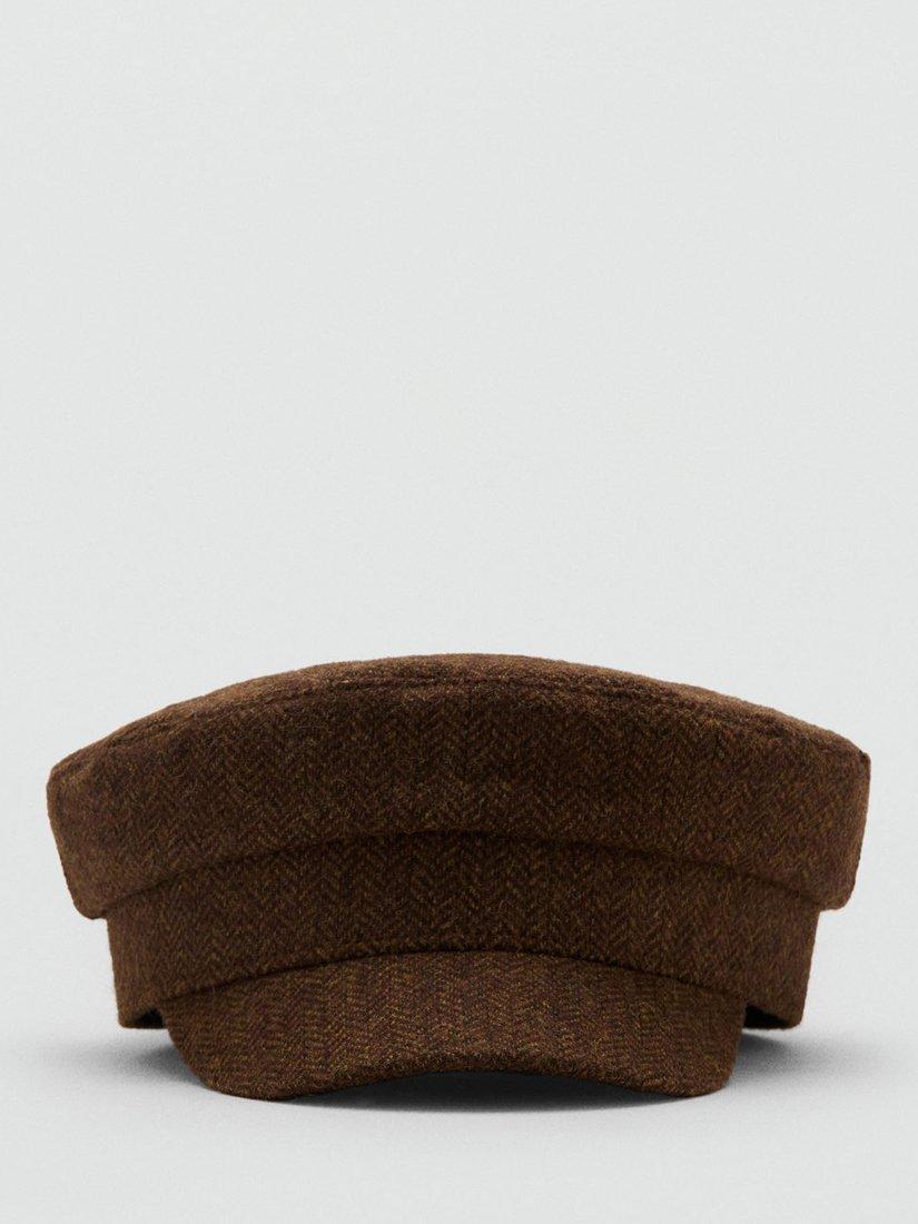 Product image 2 of 4, which shows Mango Nelf Baker Boy Hat, Brown, S